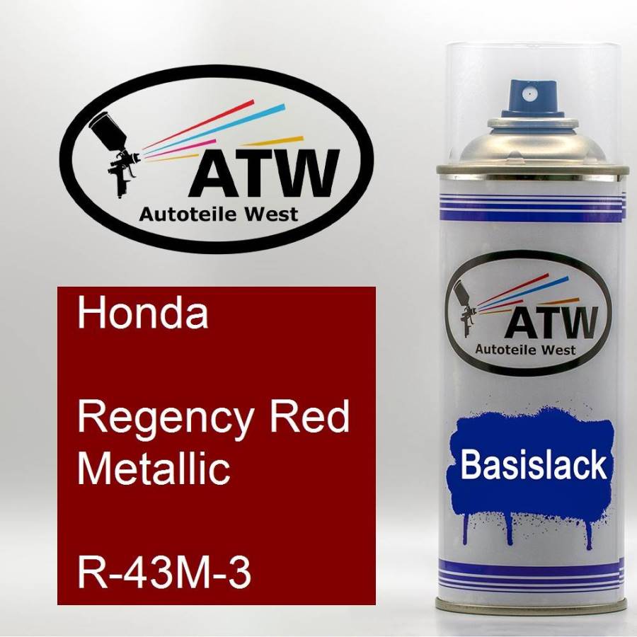 Honda, Regency Red Metallic, R-43M-3: 400ml Sprühdose, von ATW Autoteile West.